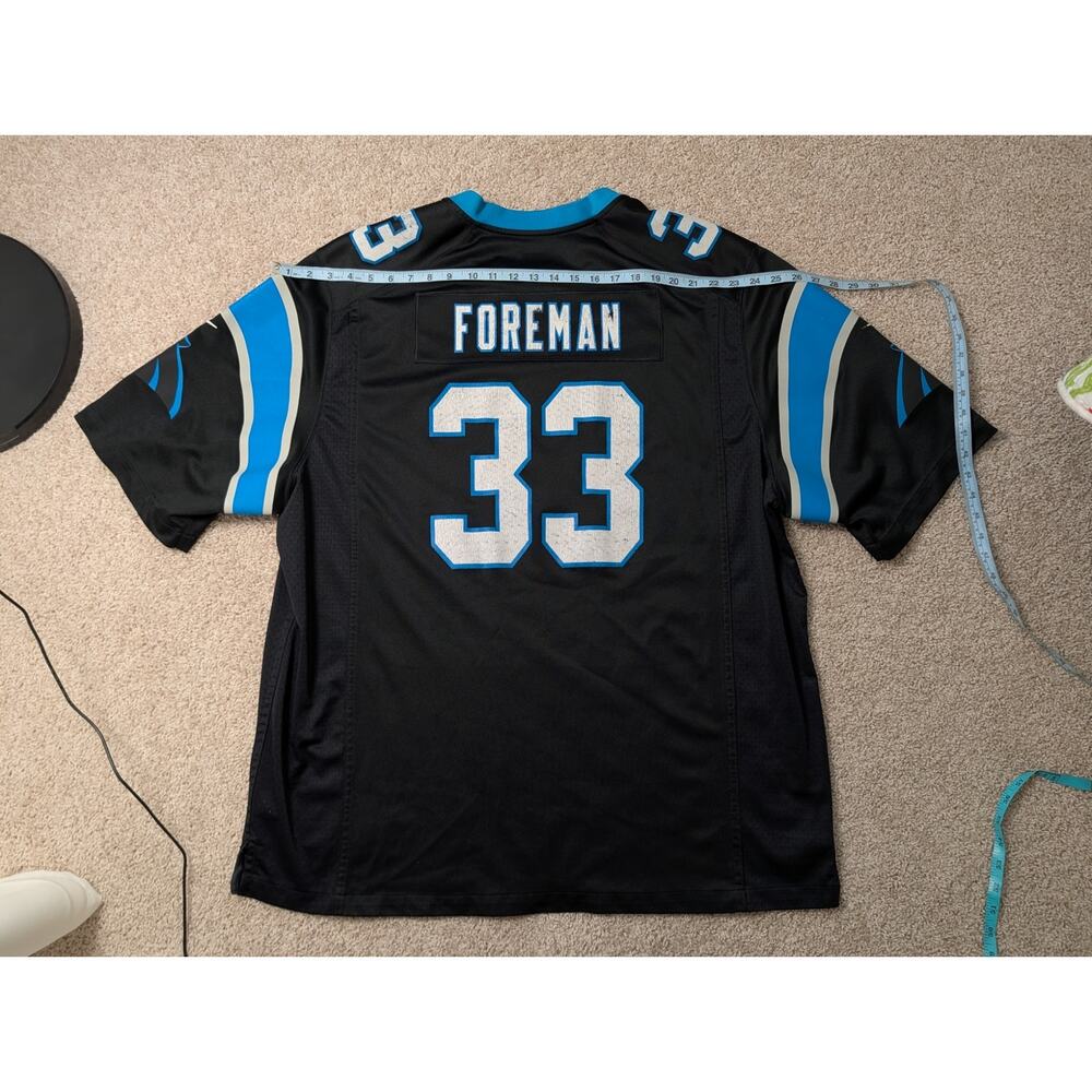 Nike D'Onta Foreman Carolina Panthers Jersey Mens 3XL Black Home NFL Football 33 - Picture 5 of 13
